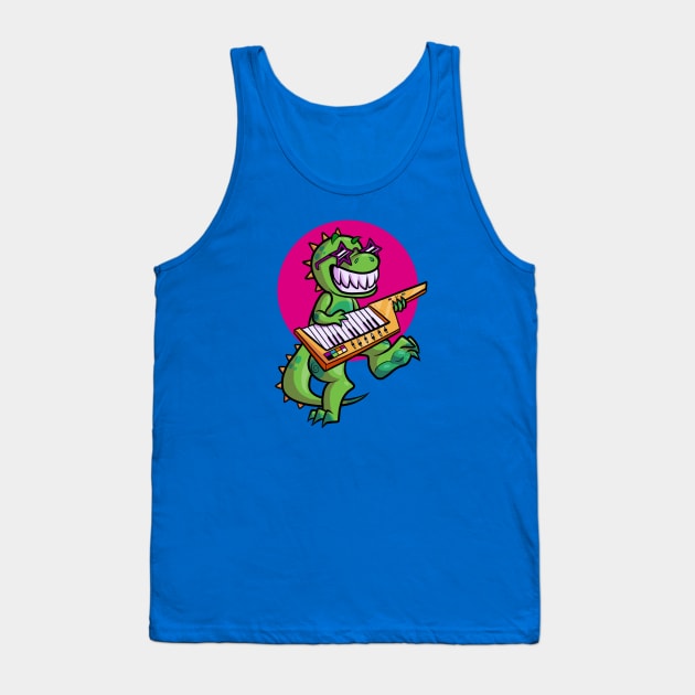 T-Rex Keytar Tank Top by MVD Music Studio